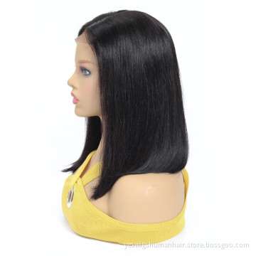 Cheap Malaysian Human Hair Lace Closure Front Bob Wig Vendor Wholesale Straight Malaysian Hair Short Bob 4X4 Closure Lace Wig